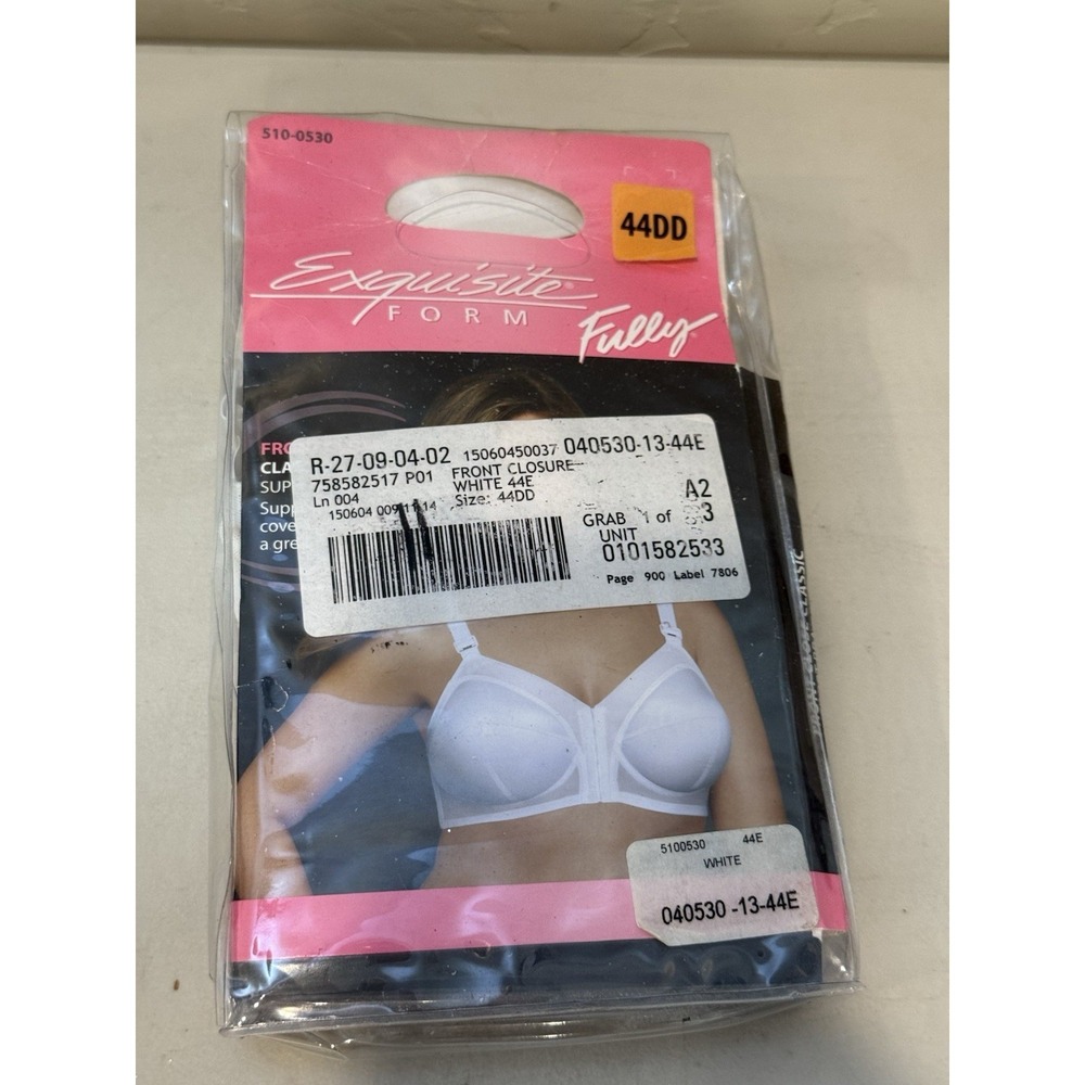 Exquisite Form Fully Classic Support‎ Bra, White, Size 44DD (Style 5100530)